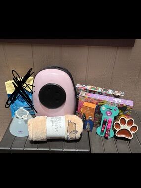 Pink Pet Carrier Backpack & Pet Accessories (XS/S)